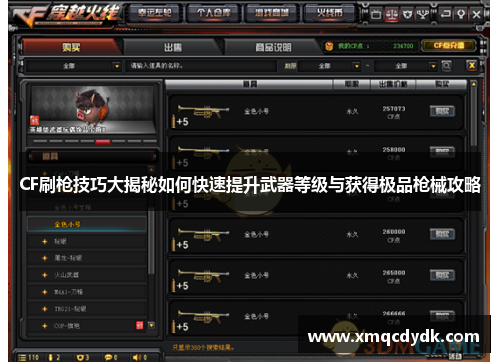 CF刷枪技巧大揭秘如何快速提升武器等级与获得极品枪械攻略 CF刷枪技巧大揭秘如何快速提升武器等级与获得极品枪械攻略